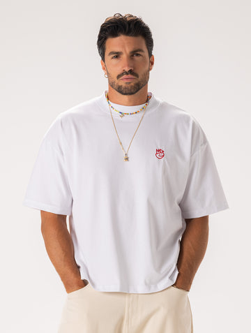T-SHIRT IN WHITE WITH NINE BALLS PRINT
