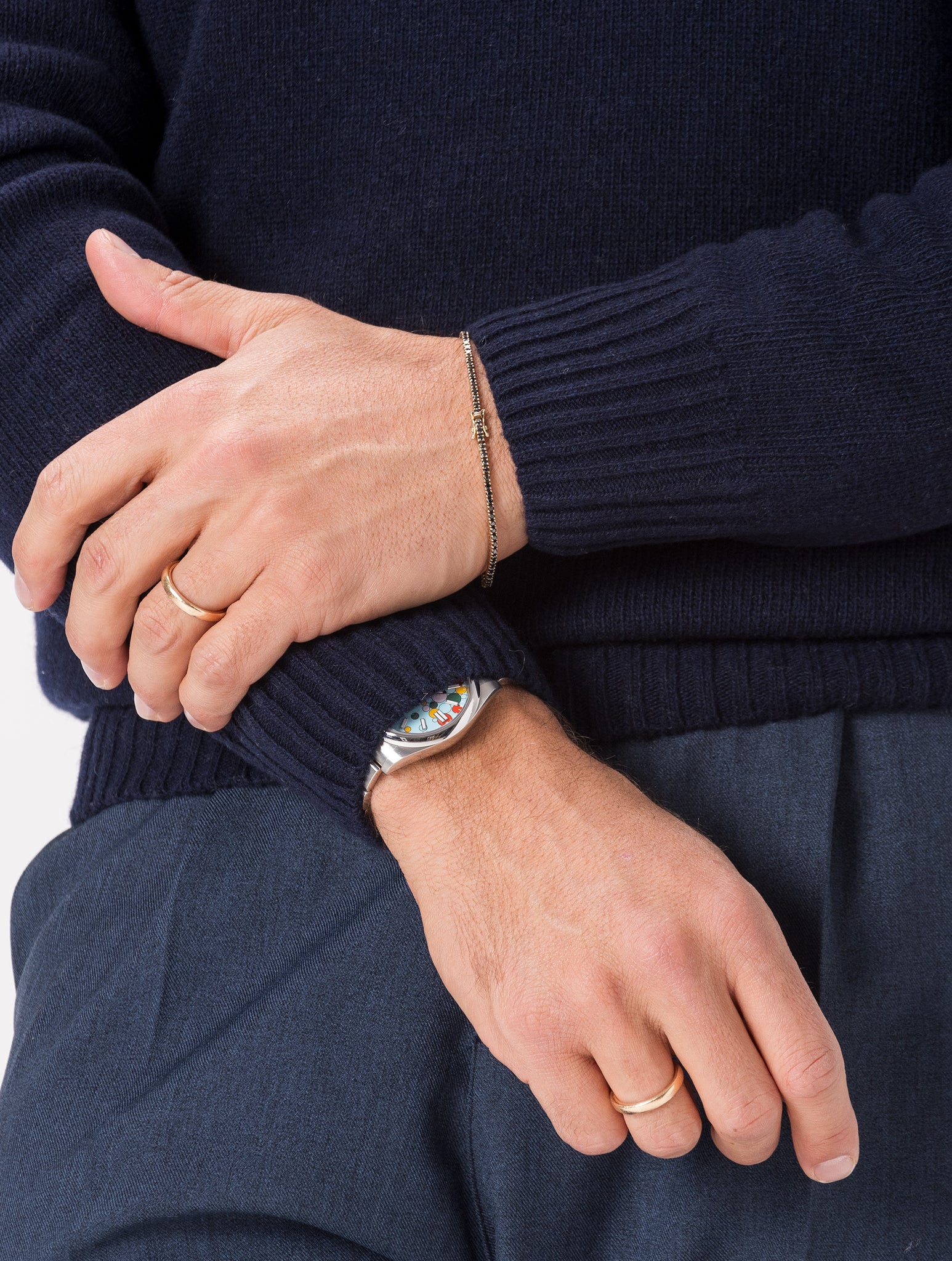 WOOL ZIPPED SWEATER IN NAVY