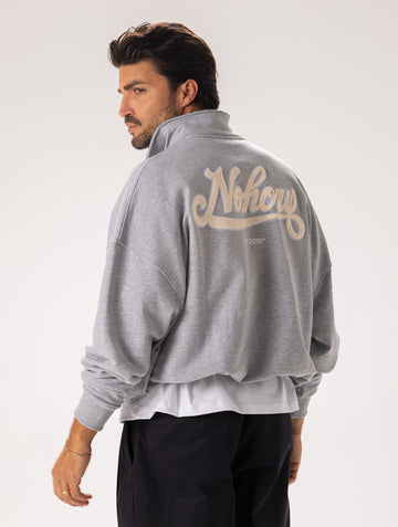 POLO SWEATSHIRT IN GREY WITH NOHOW PATCH