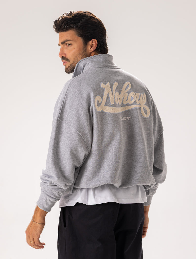 POLO SWEATSHIRT IN GREY WITH NOHOW PATCH
