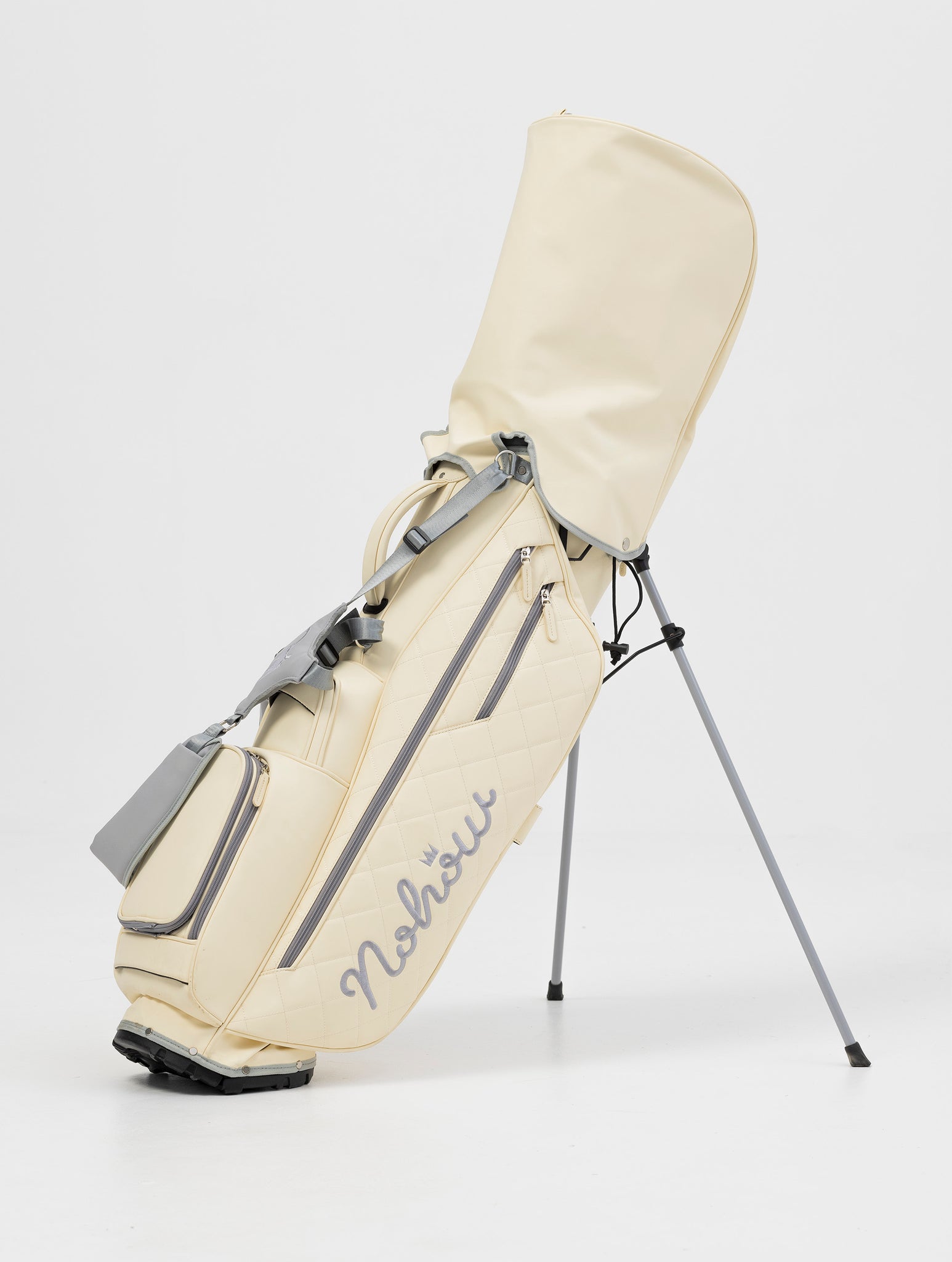 SAC DE GOLF NOHOW EN CRÈME AVEC FERMETURES ÉCLAIR GRISES UNIQUES