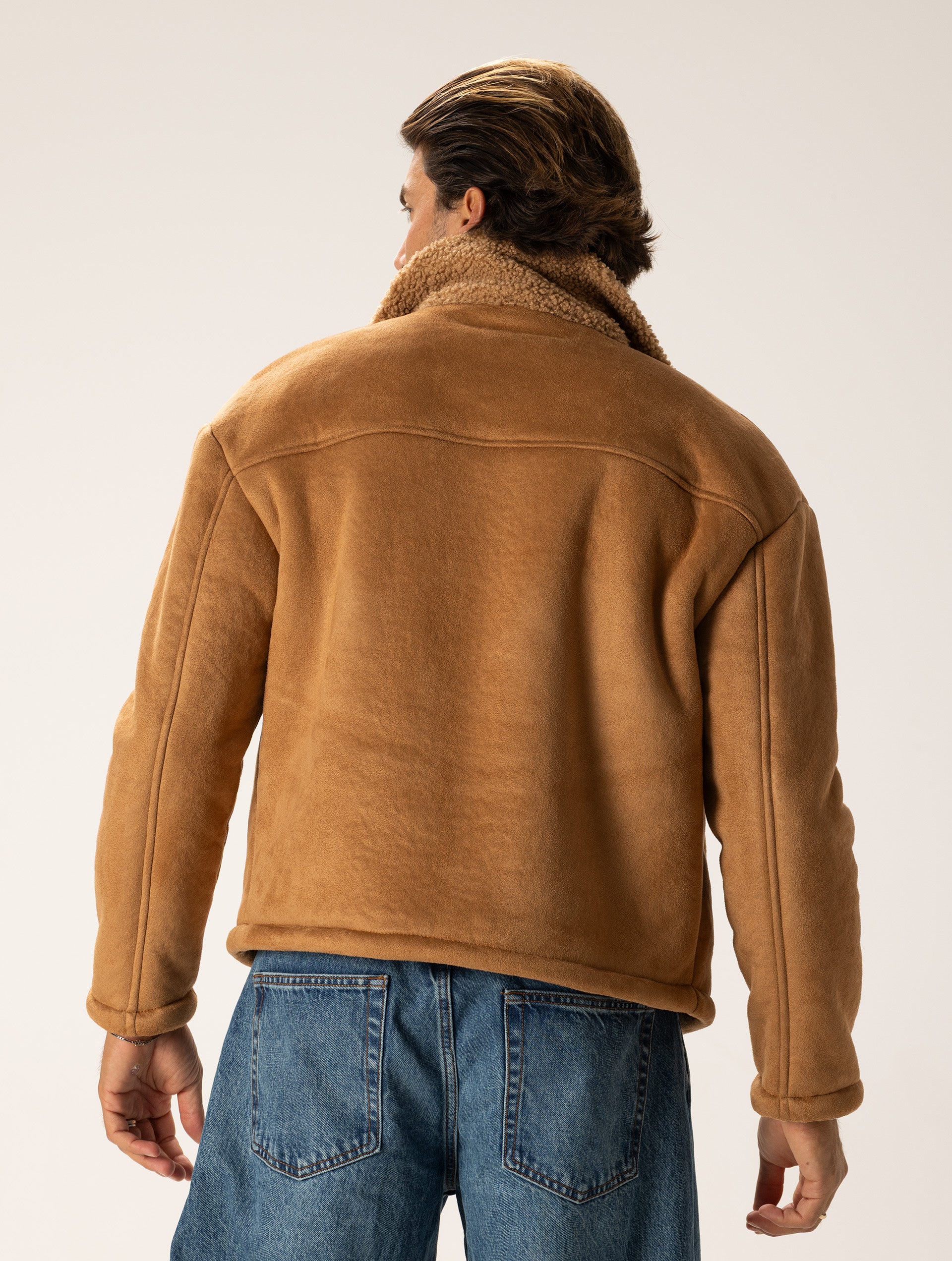 SHEARLING JACKET IN CAMEL - Luxury Aviator, Made in Italy | Nohow