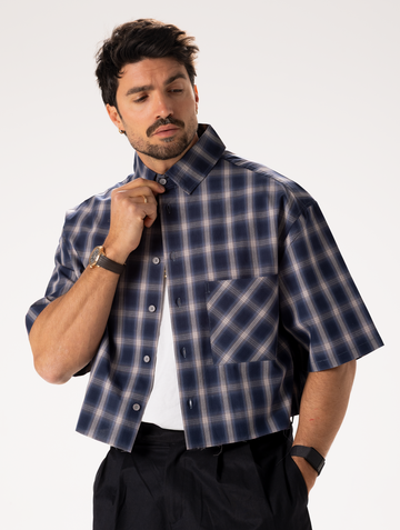 TERREL CHECKED SHIRT IN BLU