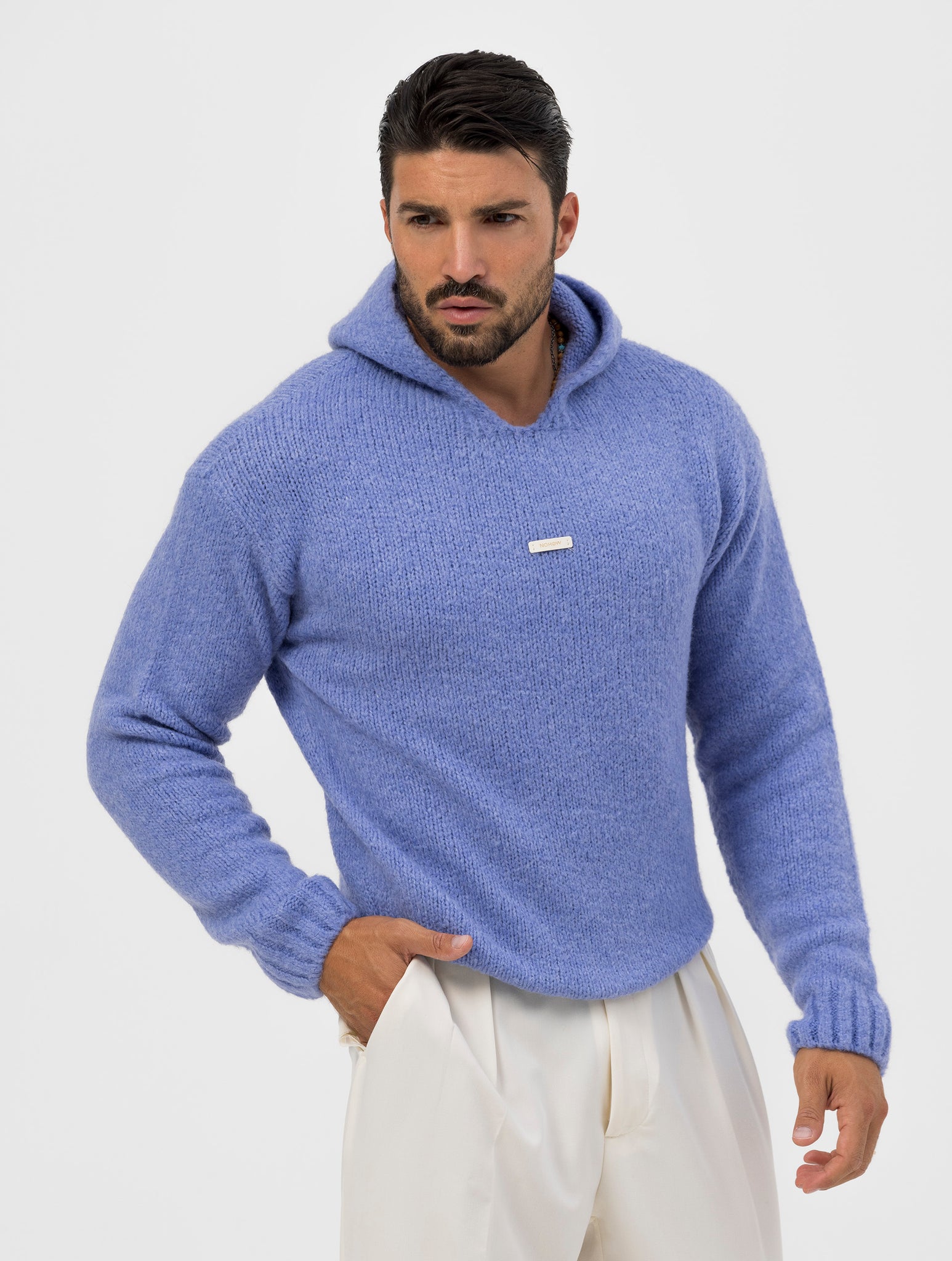 ACE MAGLIONE CON CAPPUCCIO LILLA