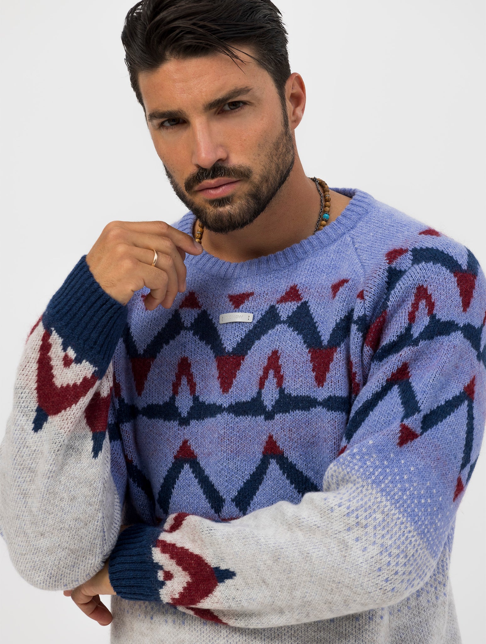 GRIFFIN JERSEY DE JACQUARD CON CUELLO REDONDO