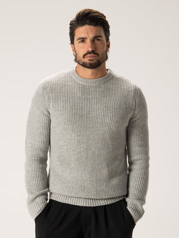 BOBBY CREWNECK SWEATER IN LIGHT GREY