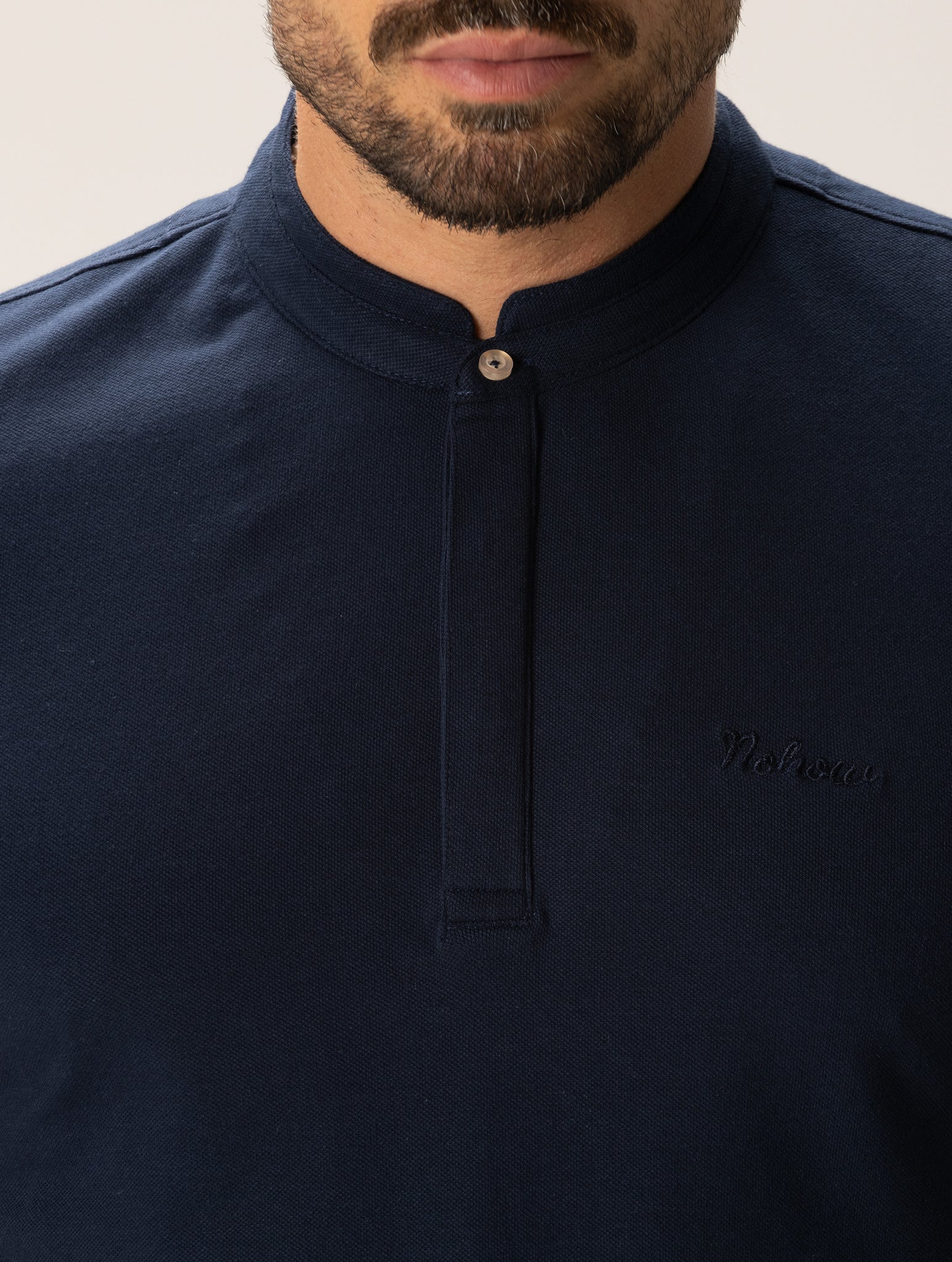 MASAMI HENLEY T-SHIRT IN NAVY