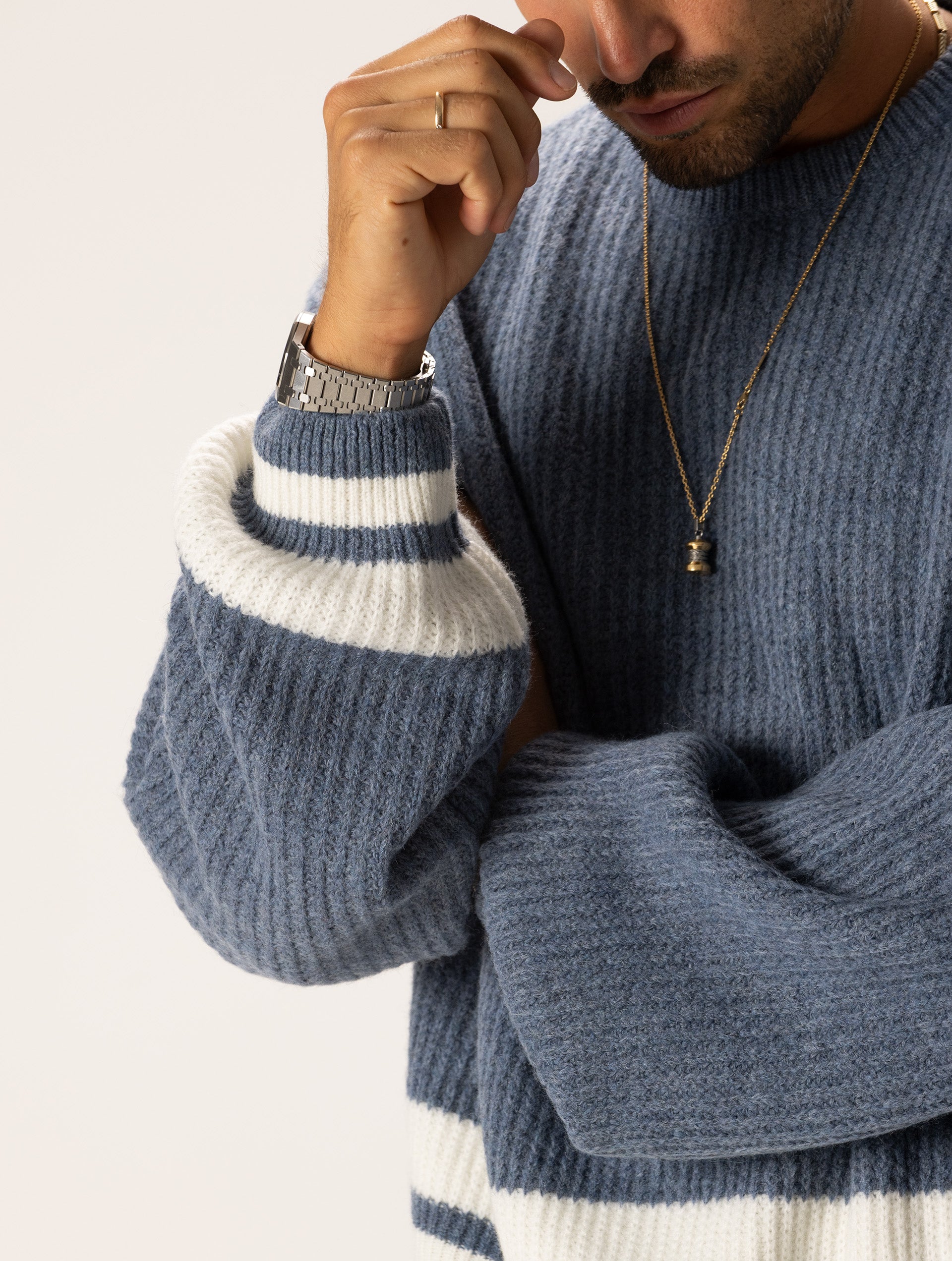 Akiranakaブルーノースリーブセーター Ricarda knit pullover(1 BLUE): AKIRANAKA: WOMENS｜THE TOKYO ONLINE