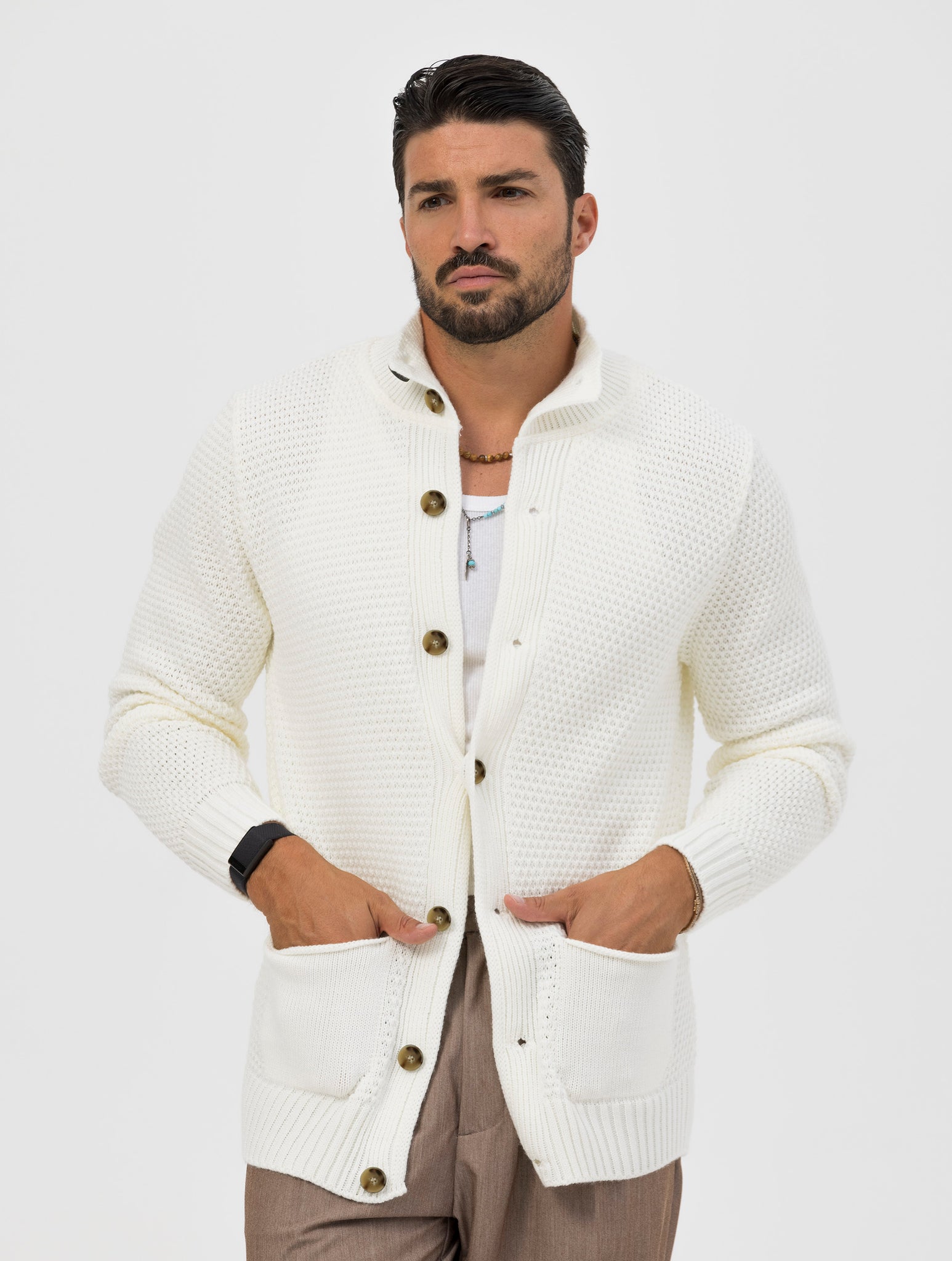 DAICHI CARDIGAN IN CREAM