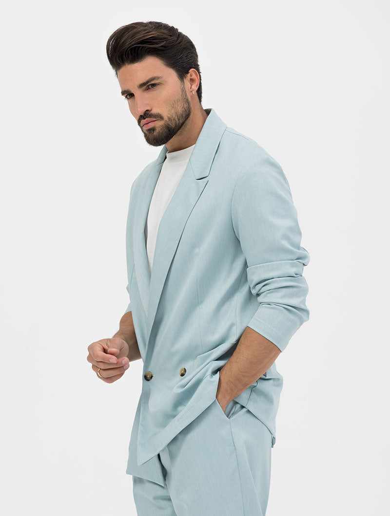 JEREMIAH 2.0 BLAZER À DOUBLE BOUTONNAGE EN BLEU CLAIR