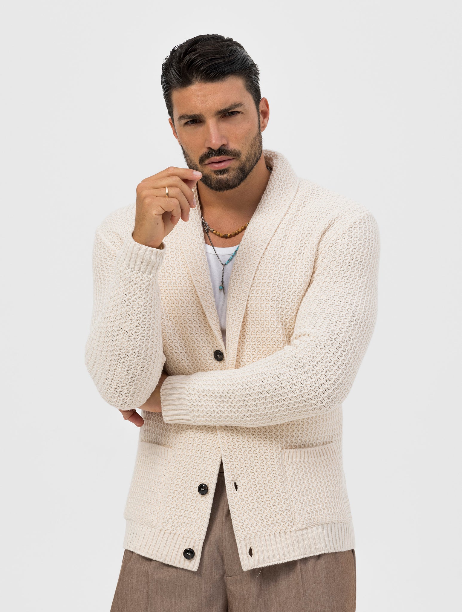 RICHARD CREME CARDIGAN