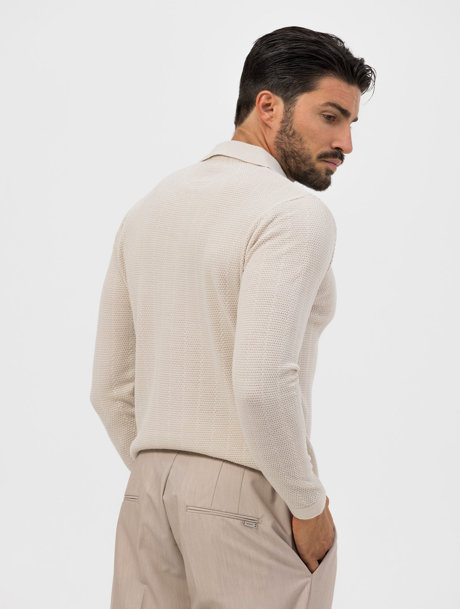 RIN POLO IN MAGLIA A MANICA LUNGA BEIGE