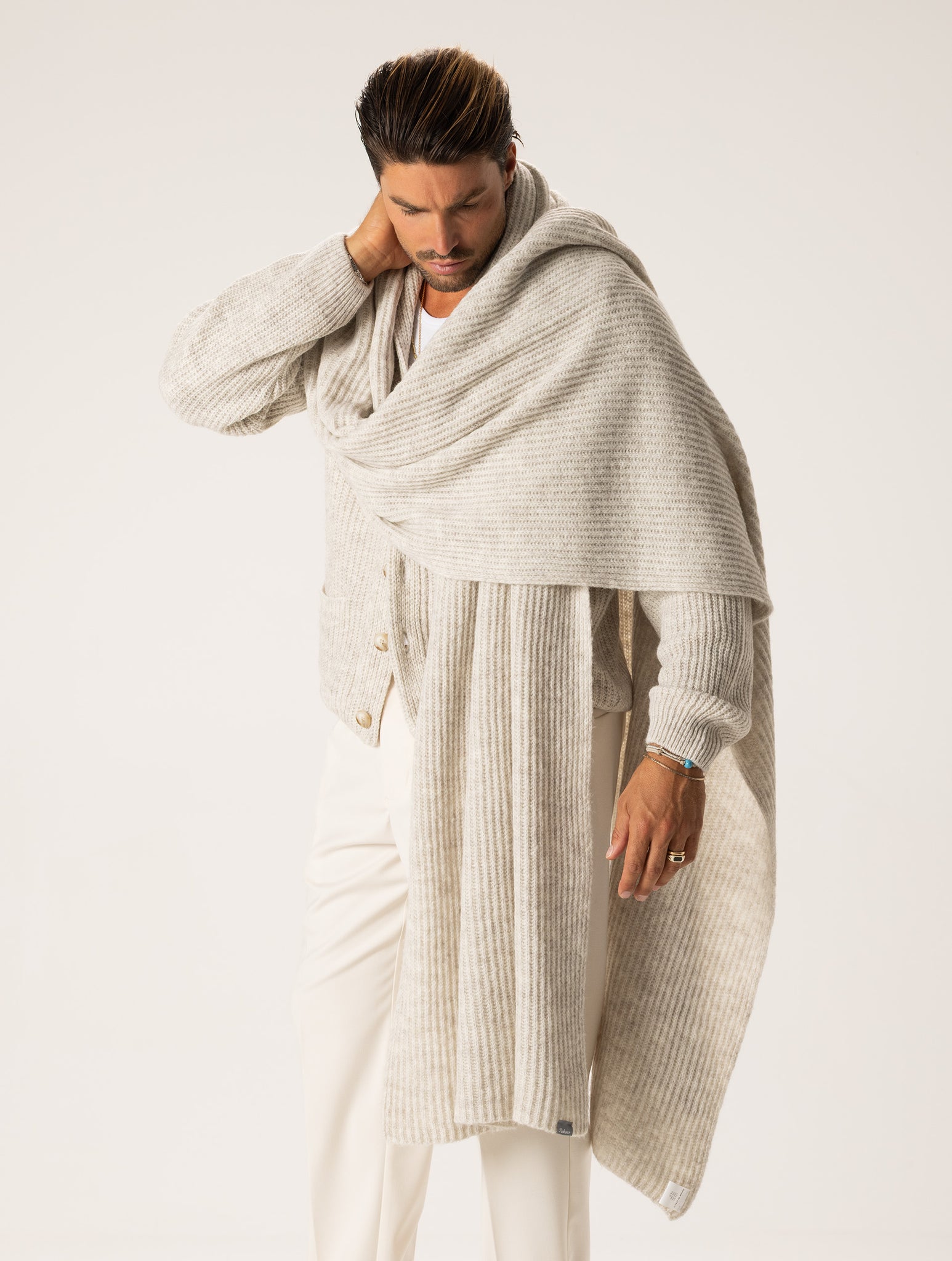 SCIARPA IN LANA COLOR GHIACCIO