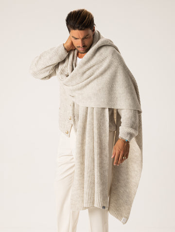 SCIARPA IN LANA COLOR GHIACCIO