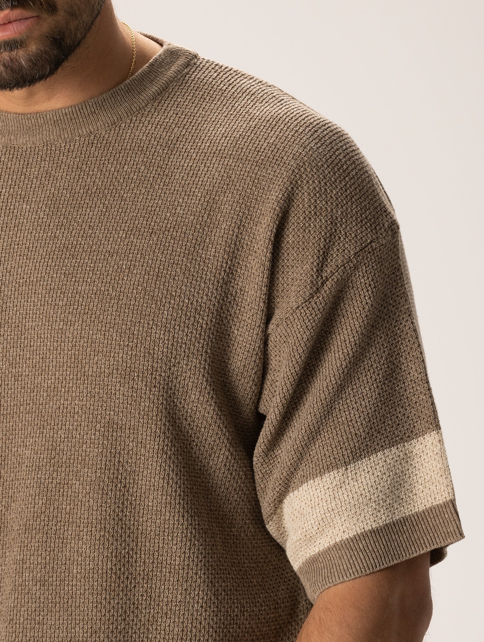 KATAI KNITTED T-SHIRT IN CLAY