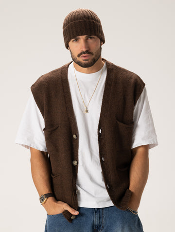 SHOJI VEST IN BROWN