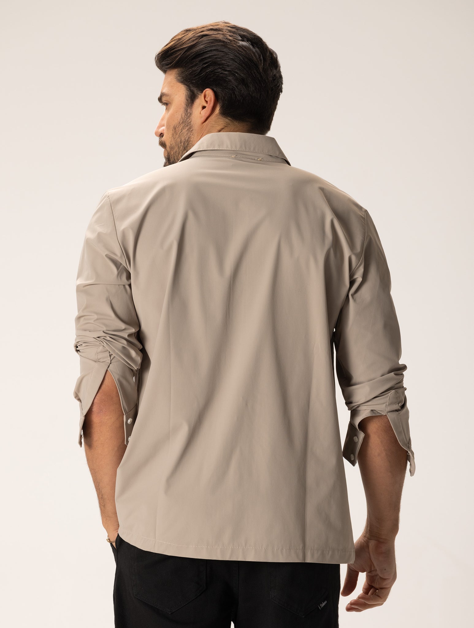 ZEKE TECH CASUAL SHIRT IN BEIGE