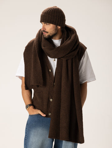 PAÑUELO DE LANA MARRON