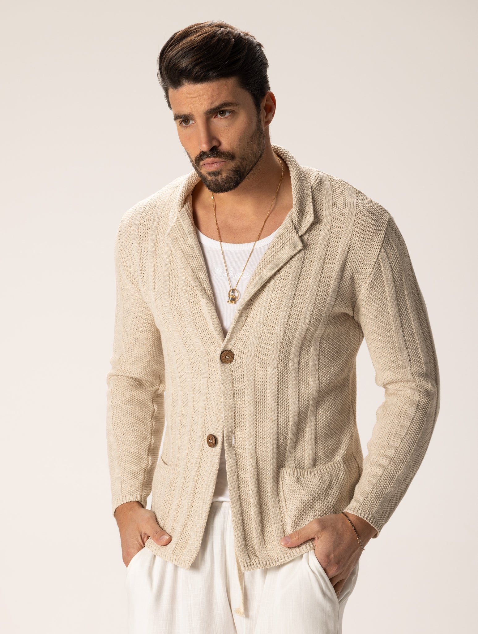 EISUKE CARDIGAN IN CREAM