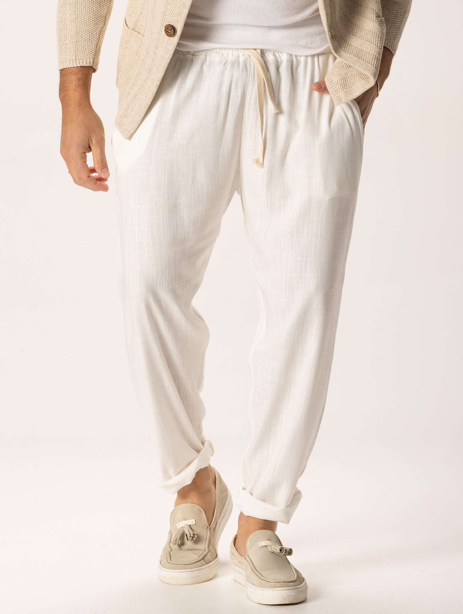 ARNOLD CASUAL PANTS IN WHITE