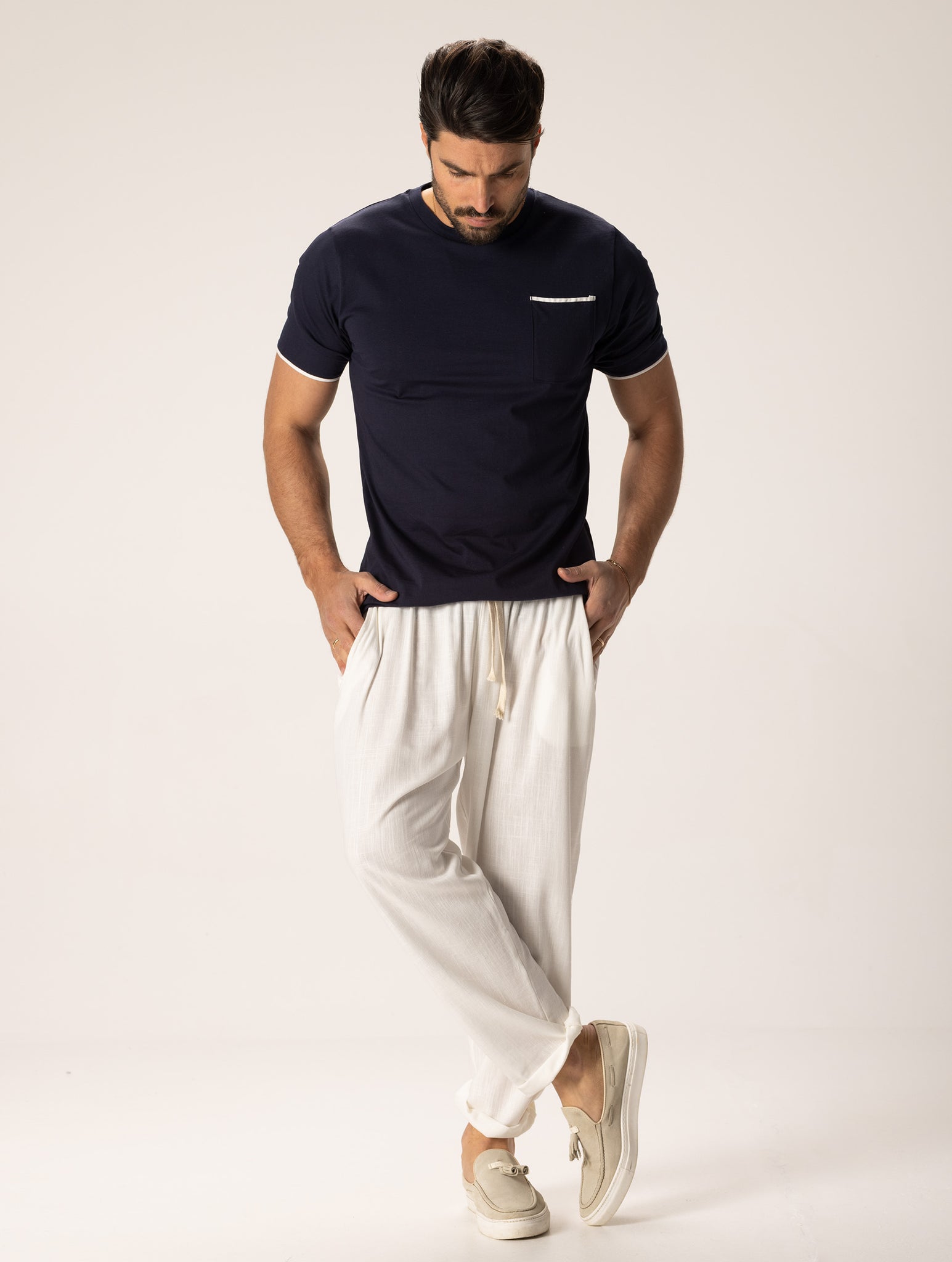 ARNOLD CASUAL PANTS IN WHITE