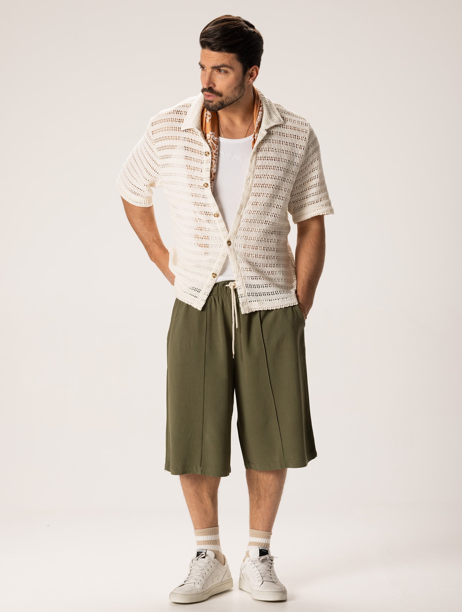 CHRISTOPHER SHORTS IN MILITARY GREEN