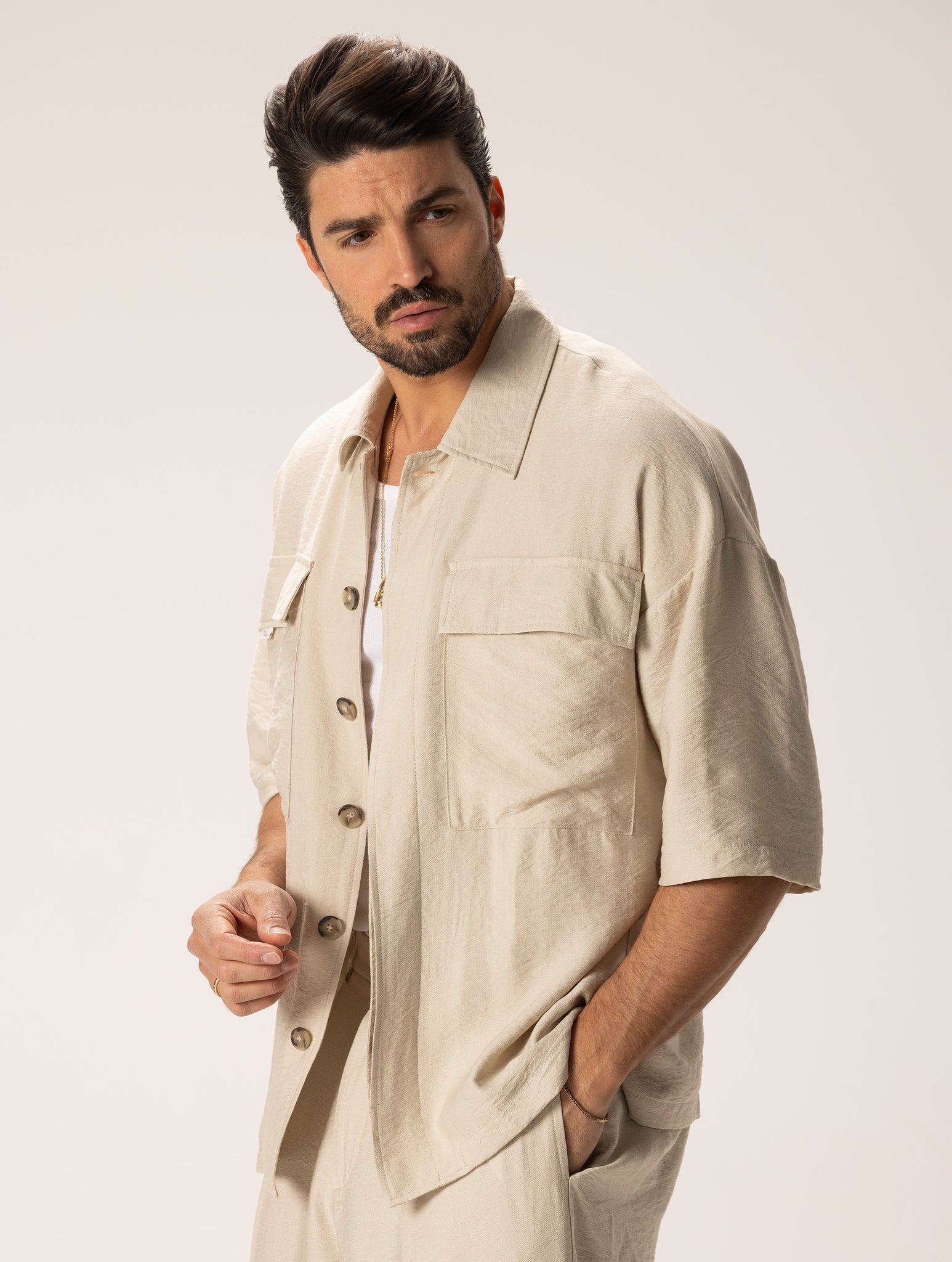 KOJI CAMICIA OVER BEIGE