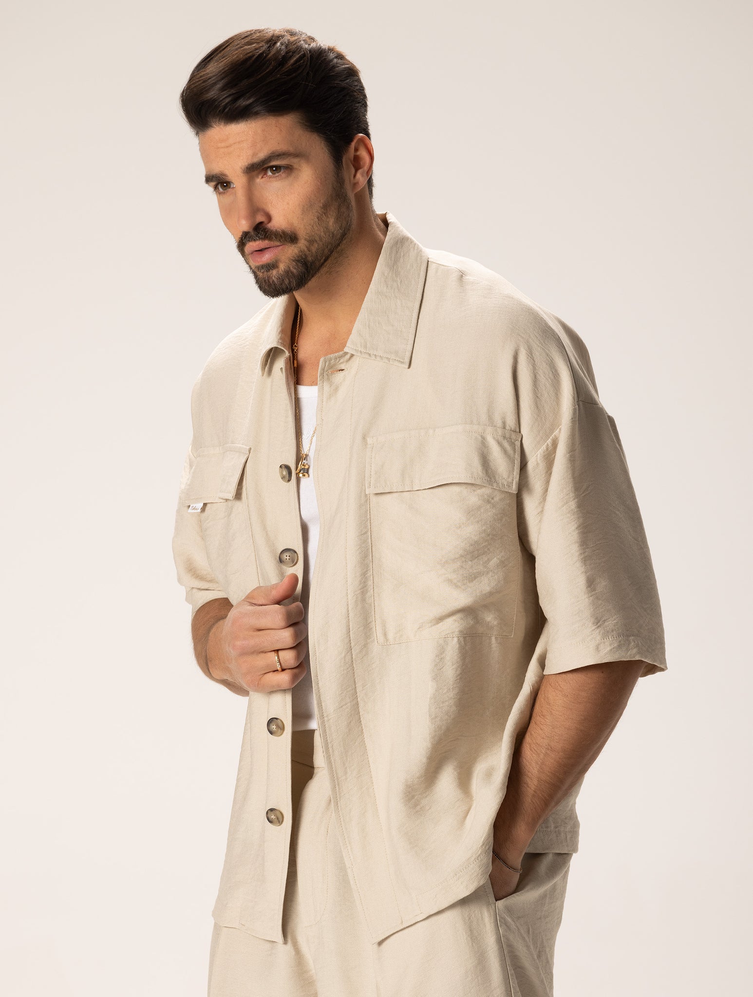 KOJI CAMICIA OVER BEIGE