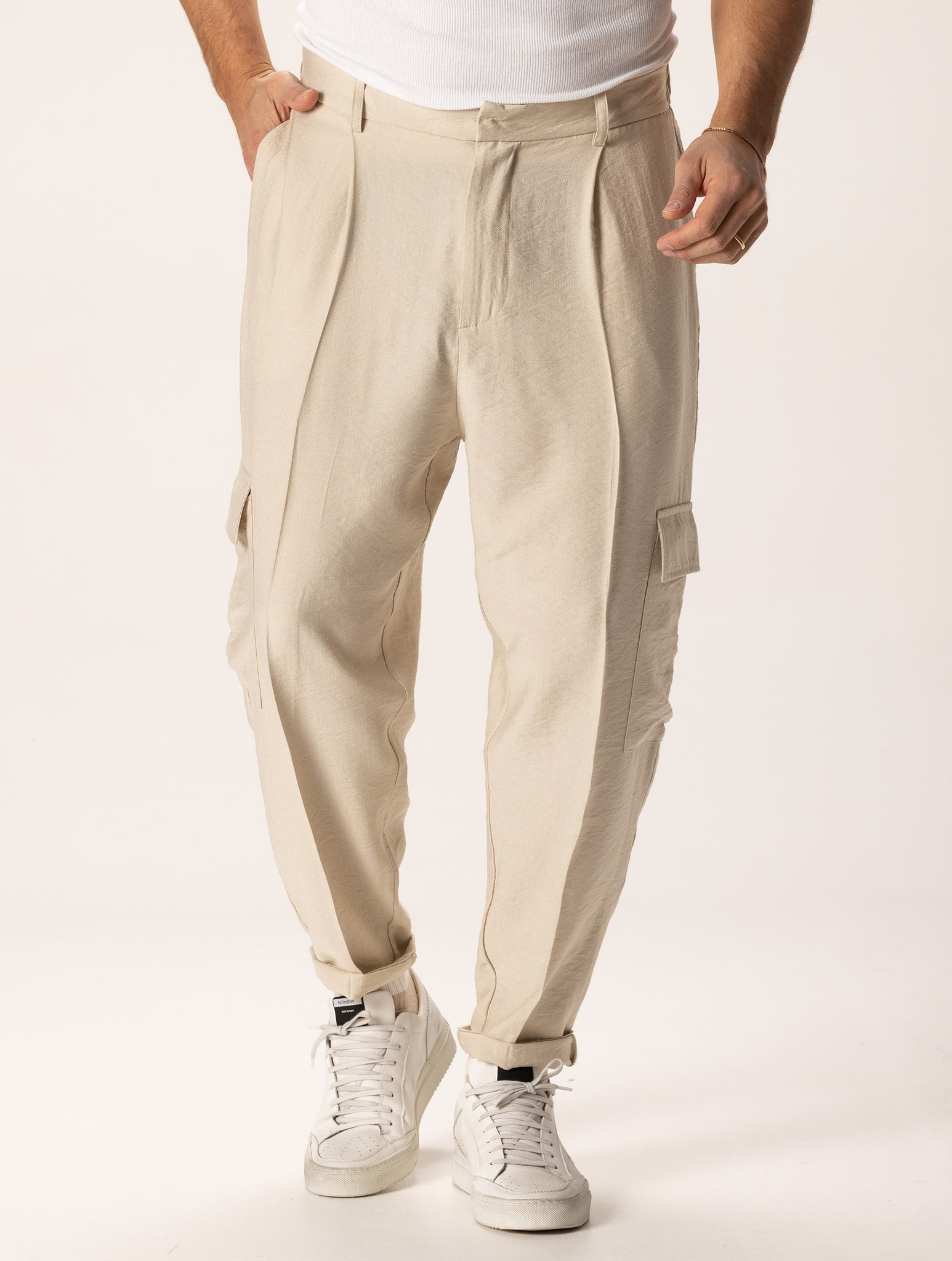 KOJI PANTALON CARGO BEIGE