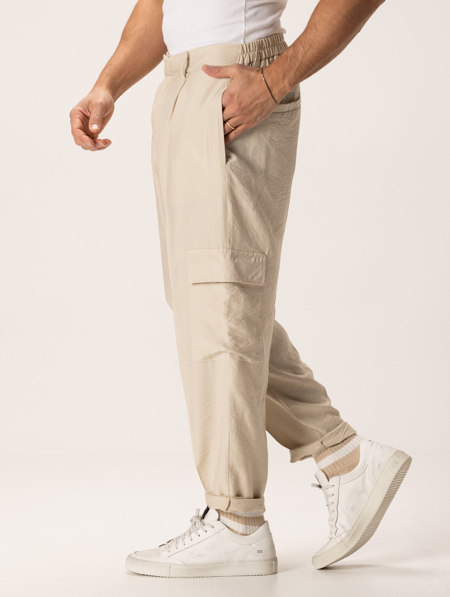 KOJI PANTALONI CARGO BEIGE