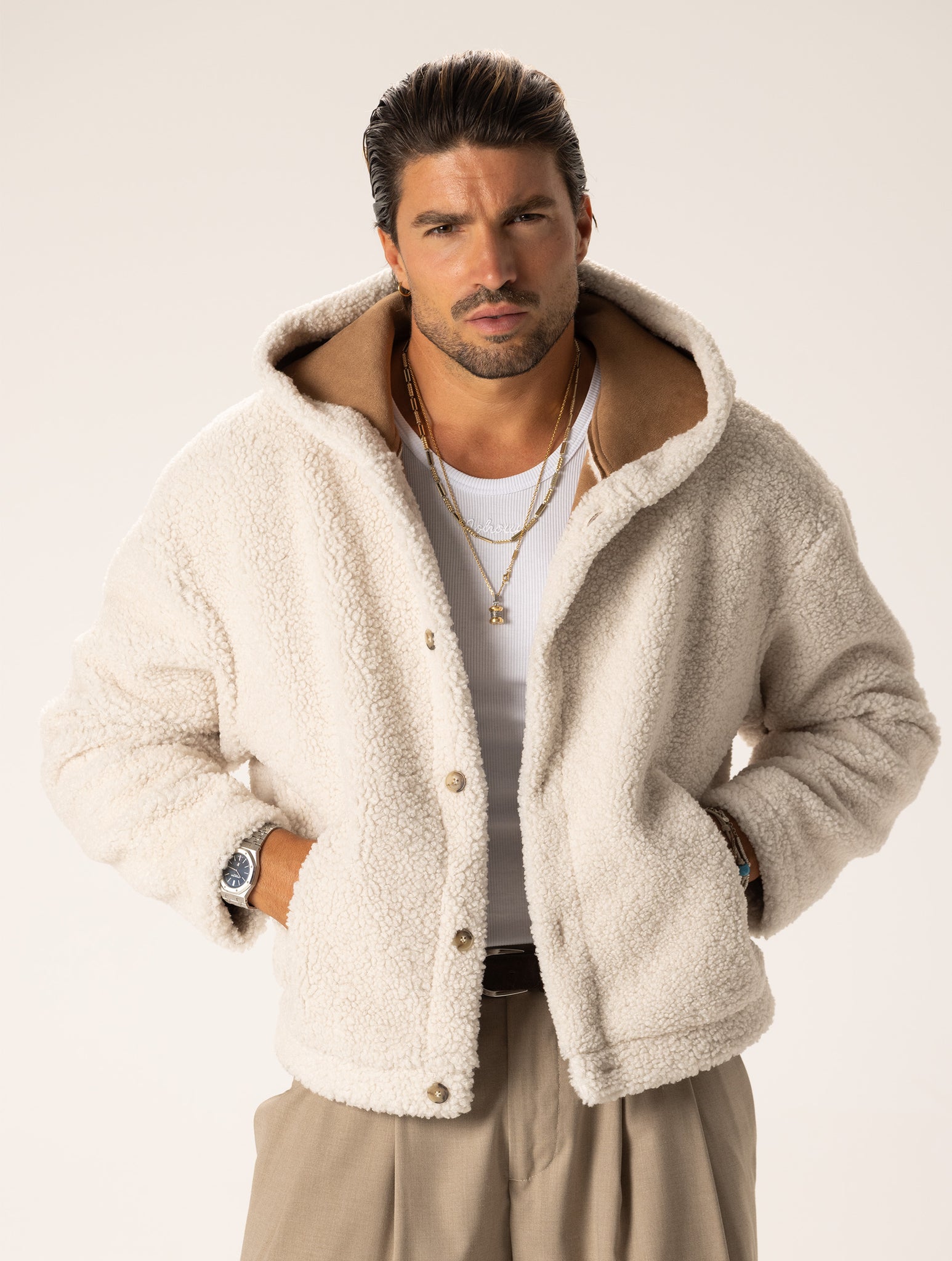 YUSUKE SHEARLING JACKET IN CREAM