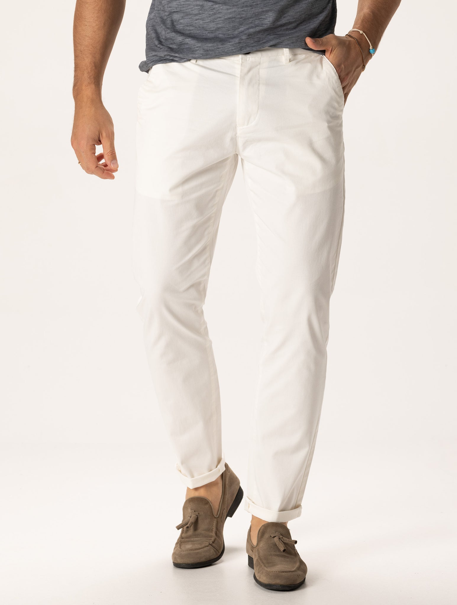 SUNE CASUAL PANTS IN WHITE