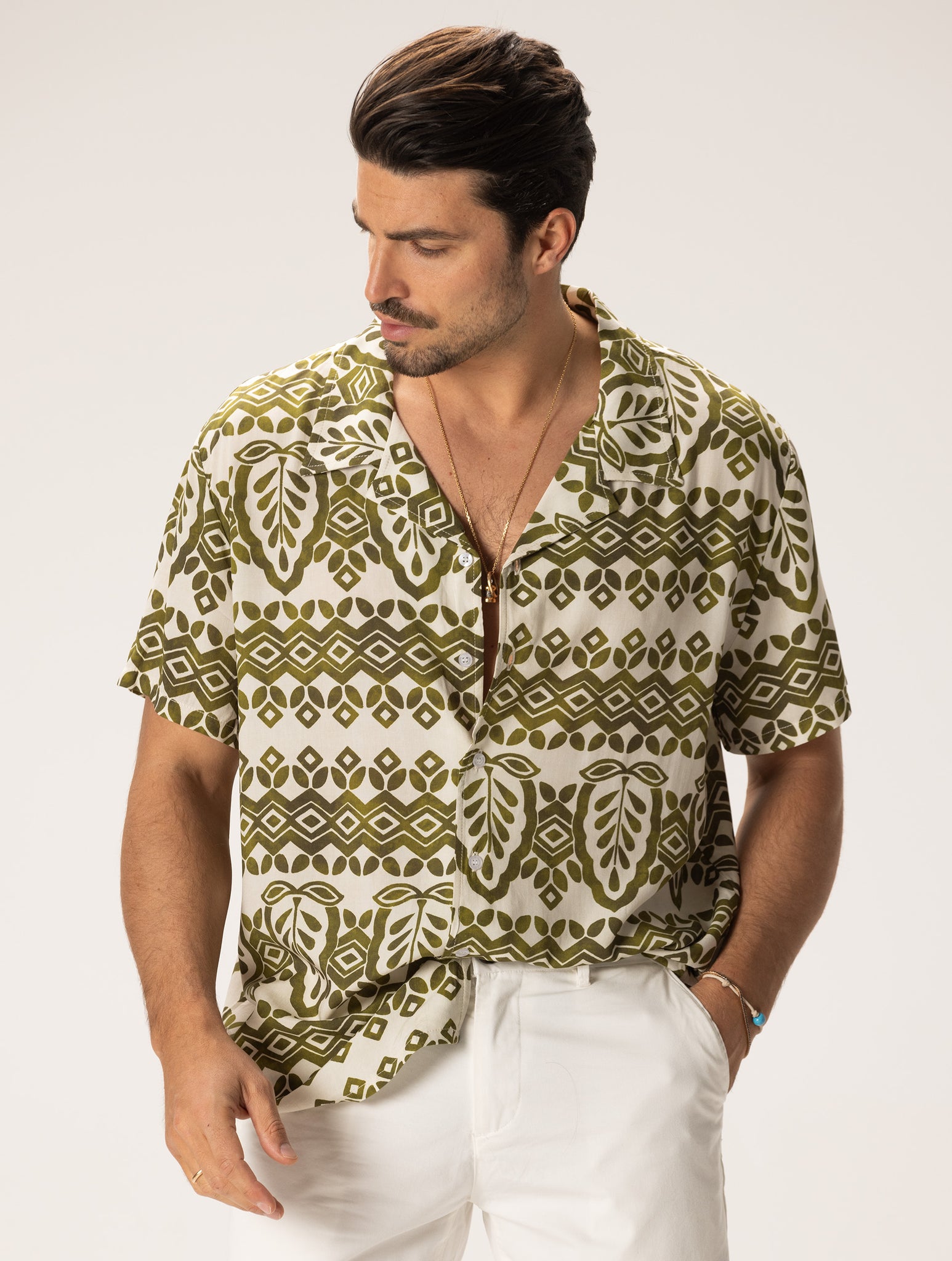 ZACHARY PRINTED SHIRT IN GREEN