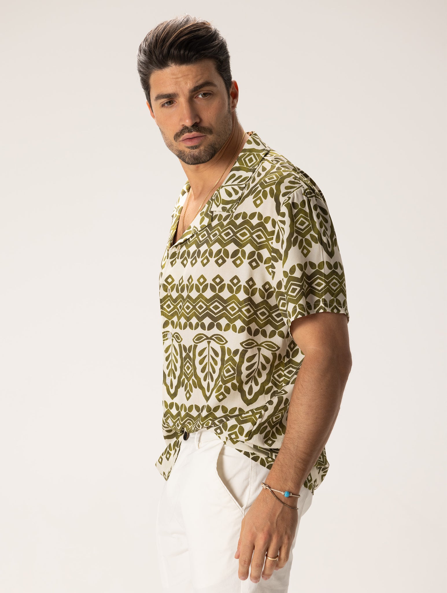 ZACHARY PRINTED SHIRT IN GREEN