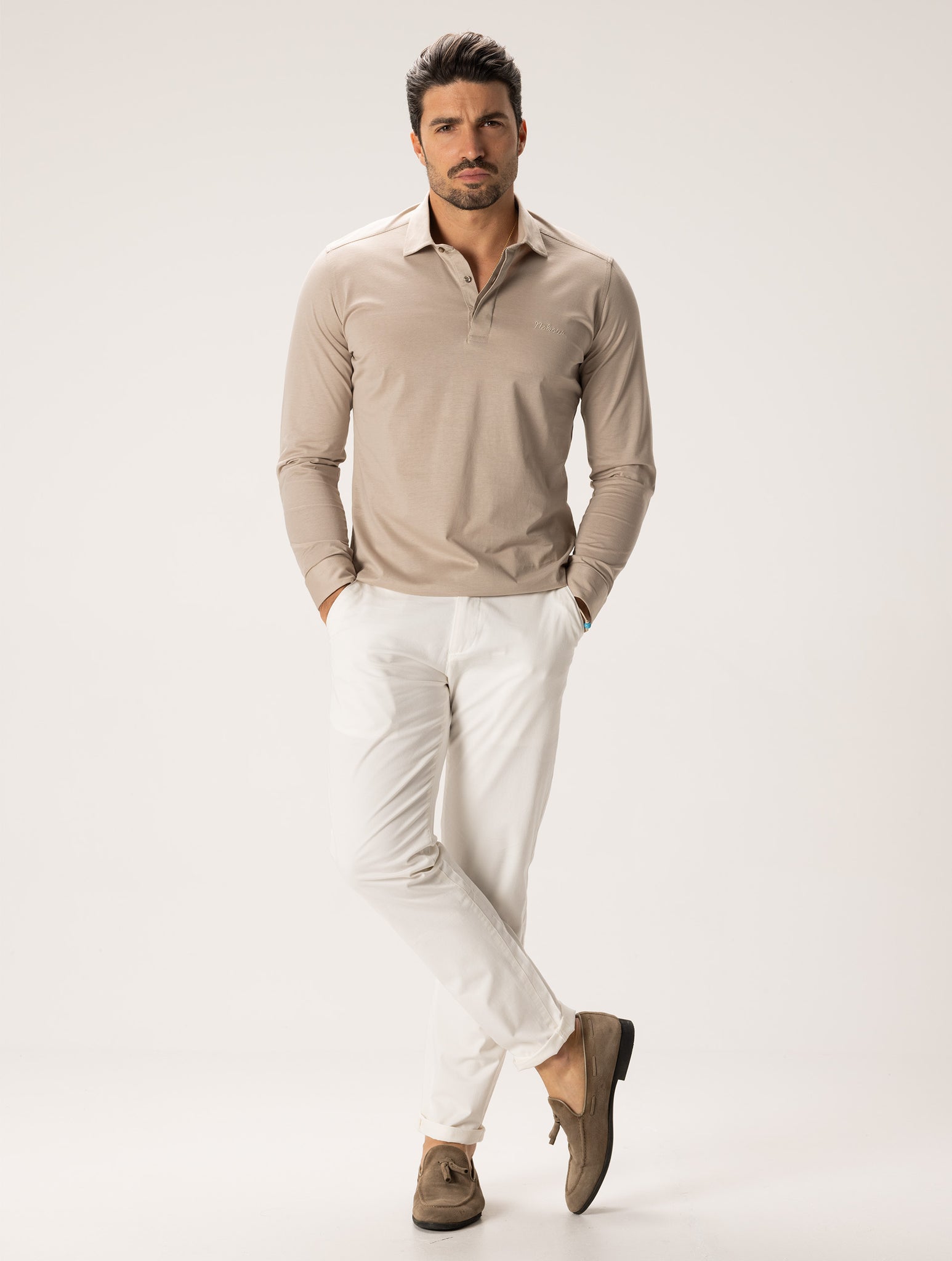 CHARLIE LONG POLO IN BEIGE