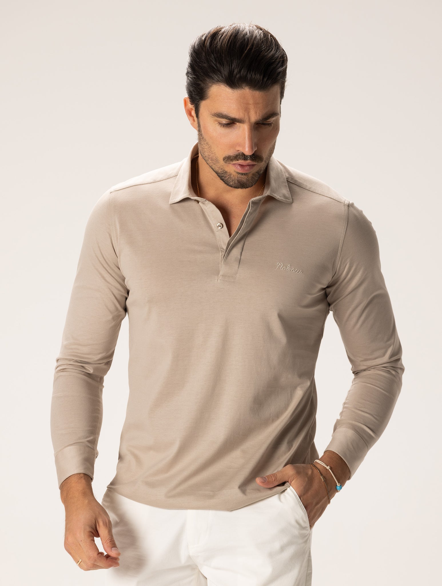 CHARLIE LONG POLO IN BEIGE