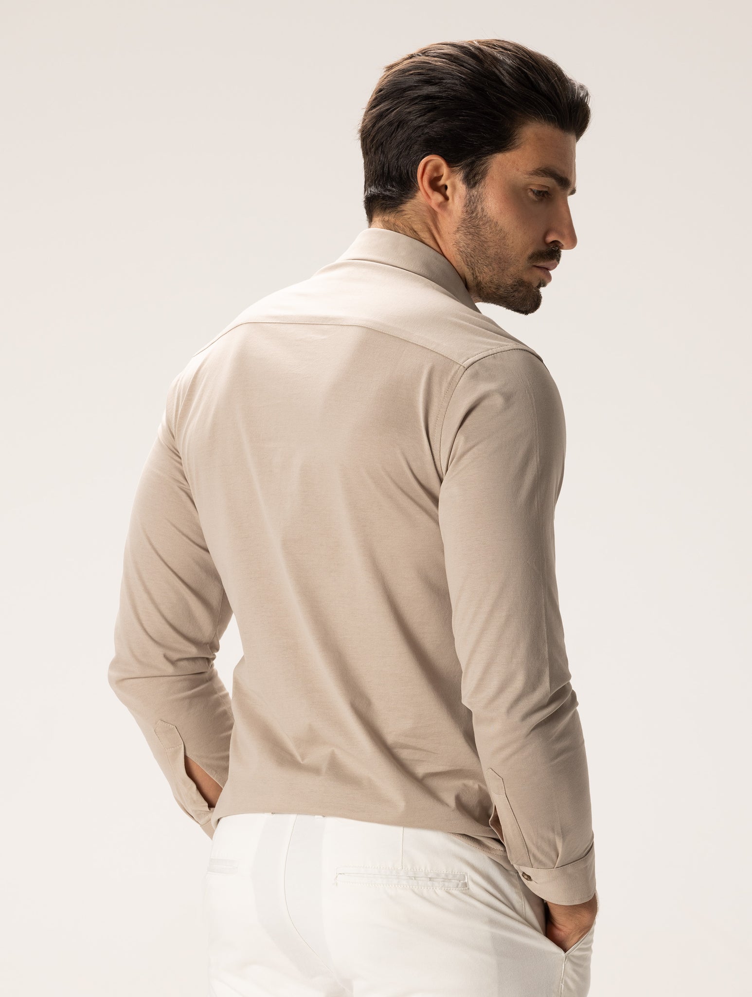 CHARLIE POLO A MANICHE LUNGHE BEIGE