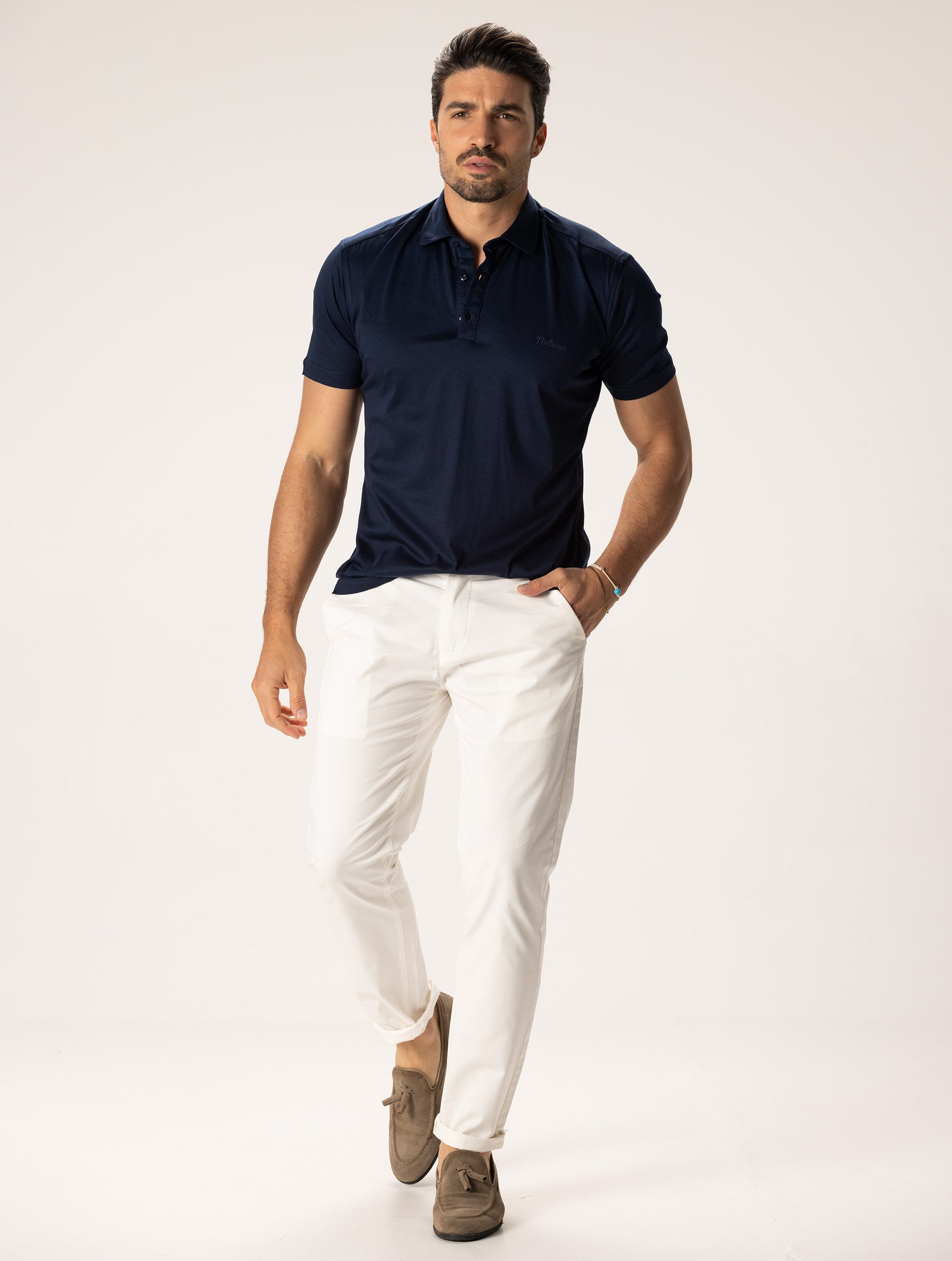 CHARLIE SHORT POLO IN NAVY