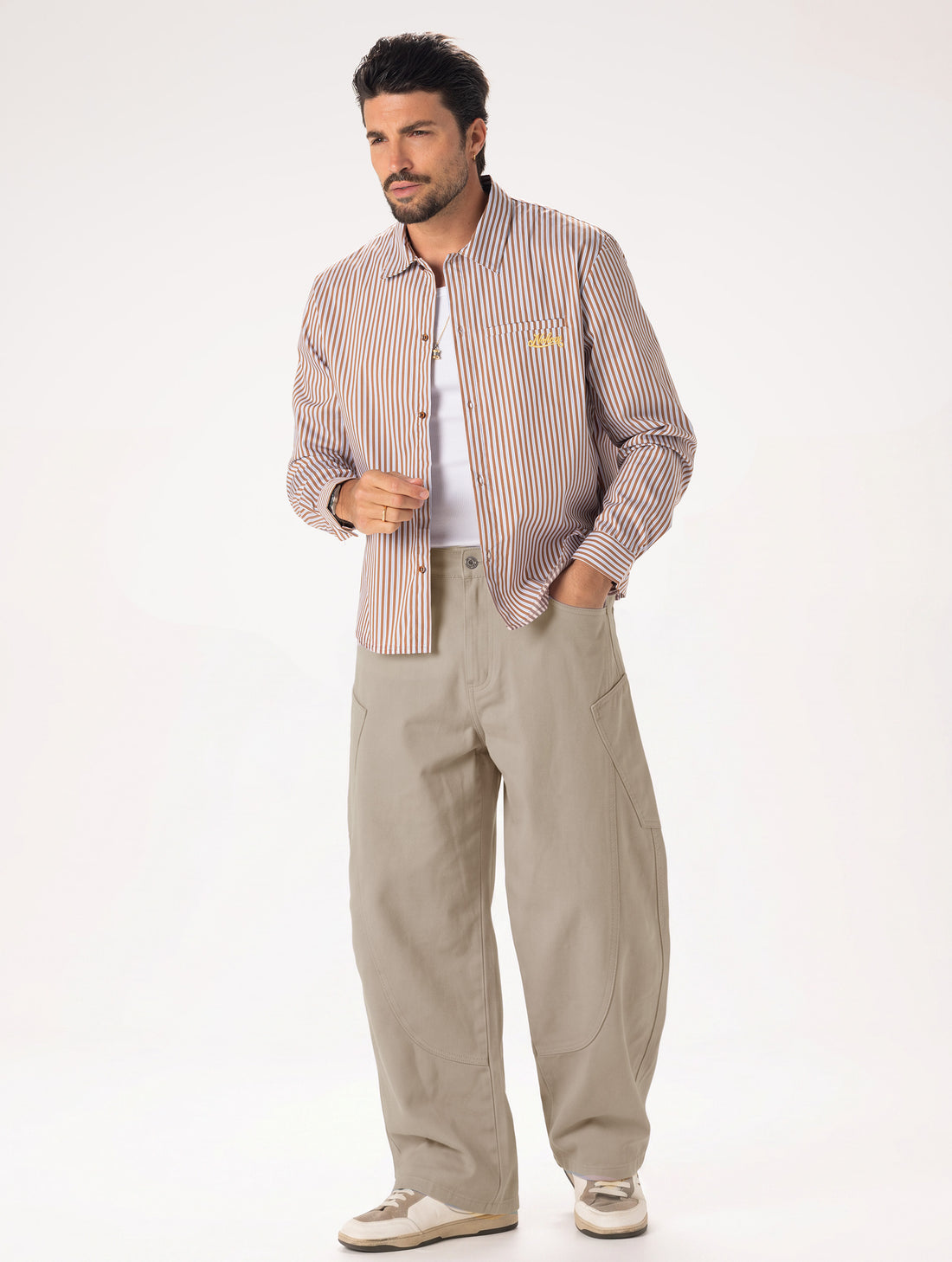 PANTALON CARGO AMPLE GRIS