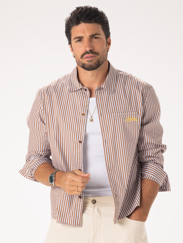 STRIPED SHIRT IN BROWN