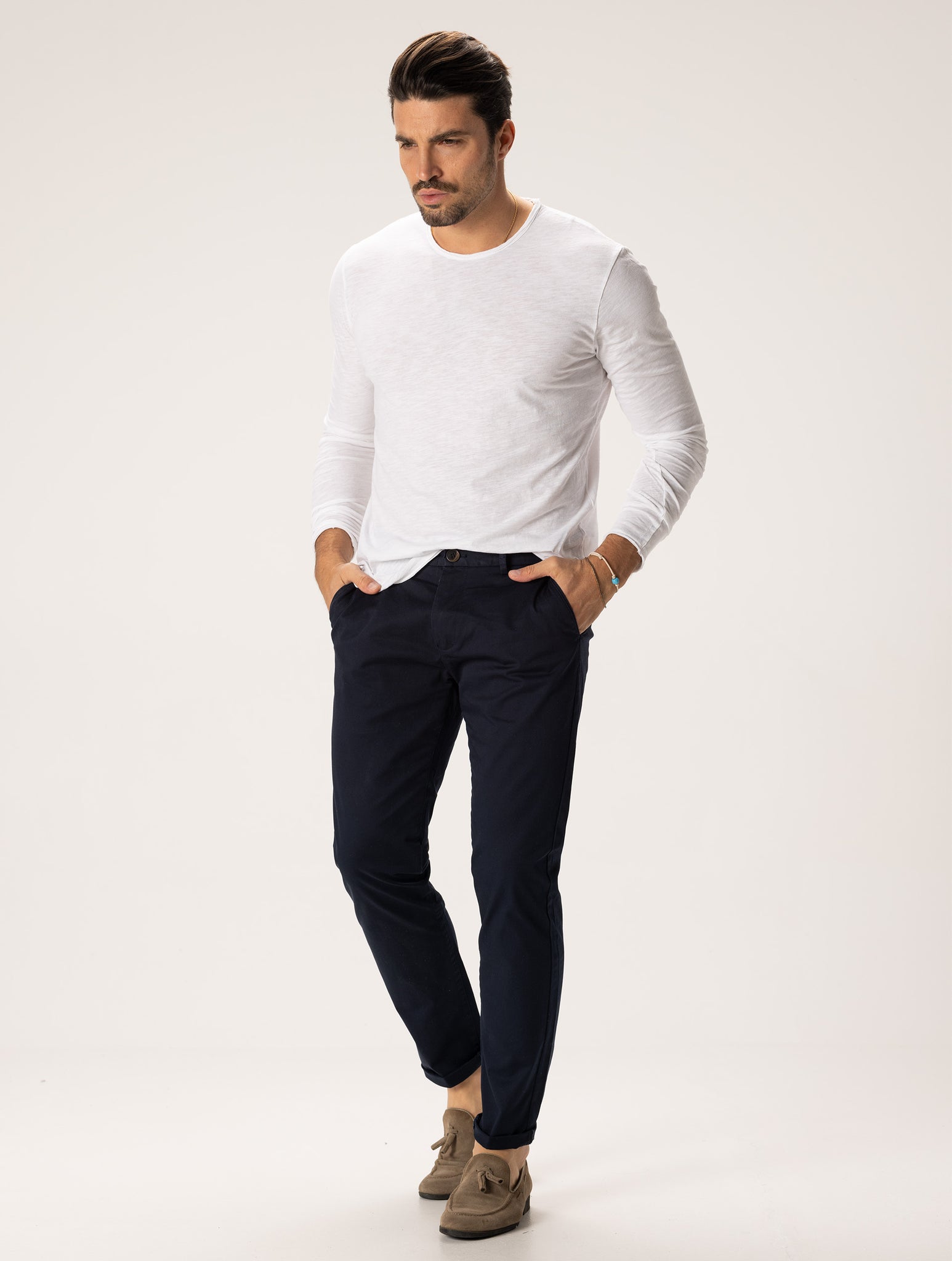 SUNE CASUAL PANTS IN NAVY