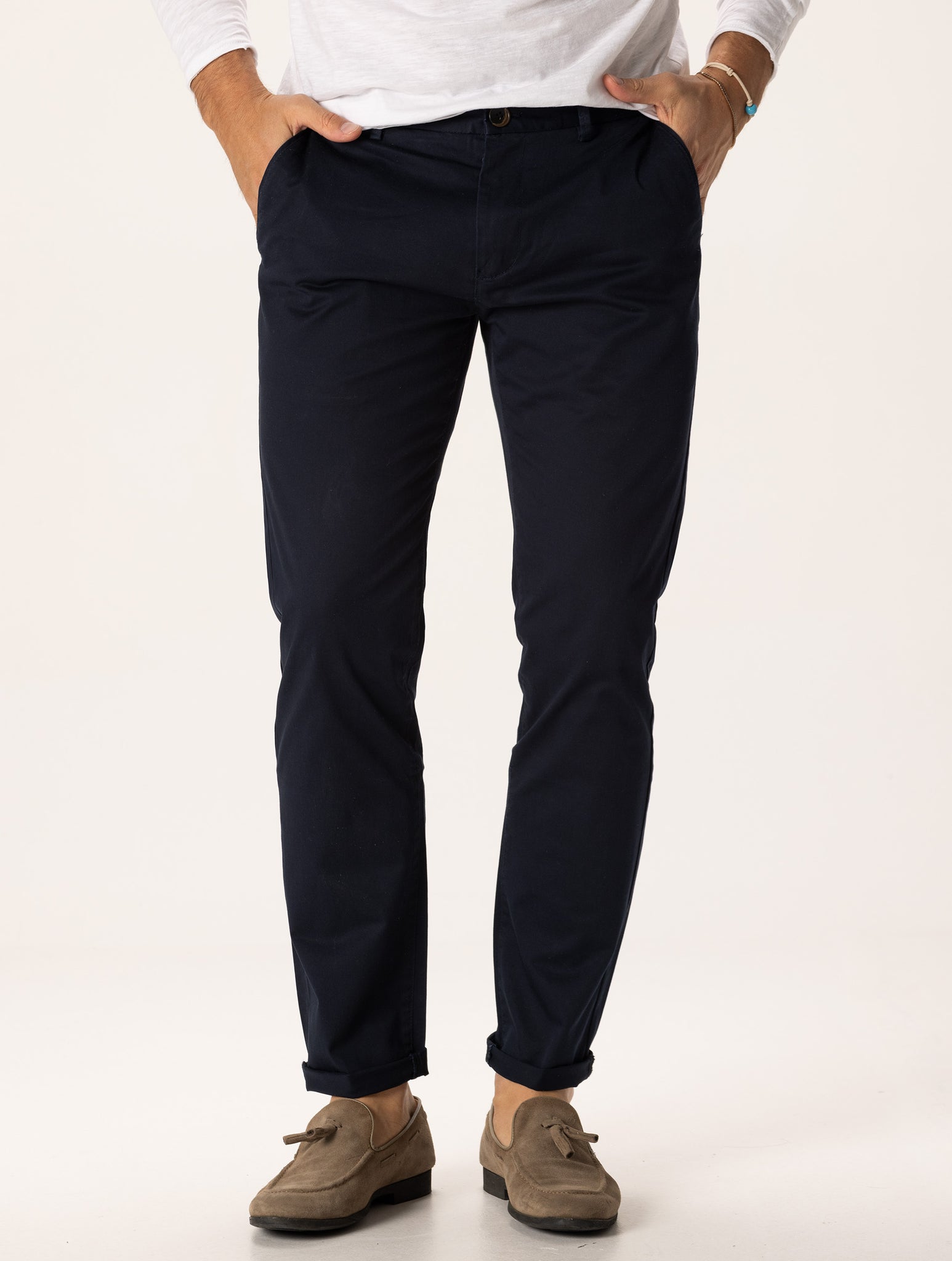 SUNE CASUAL PANTS IN NAVY