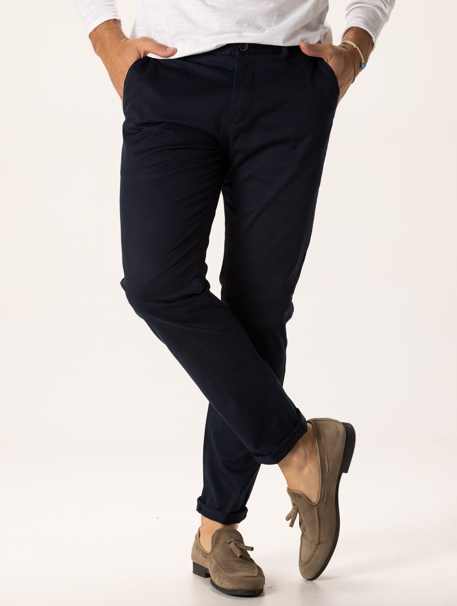 SUNE CASUAL PANTS IN NAVY