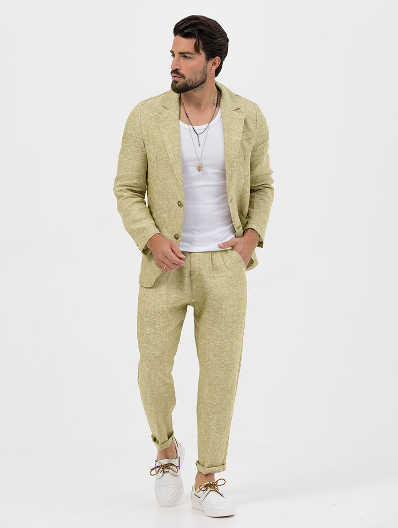 FEDRO SINGLE BREASTED BLAZER IN GREEN