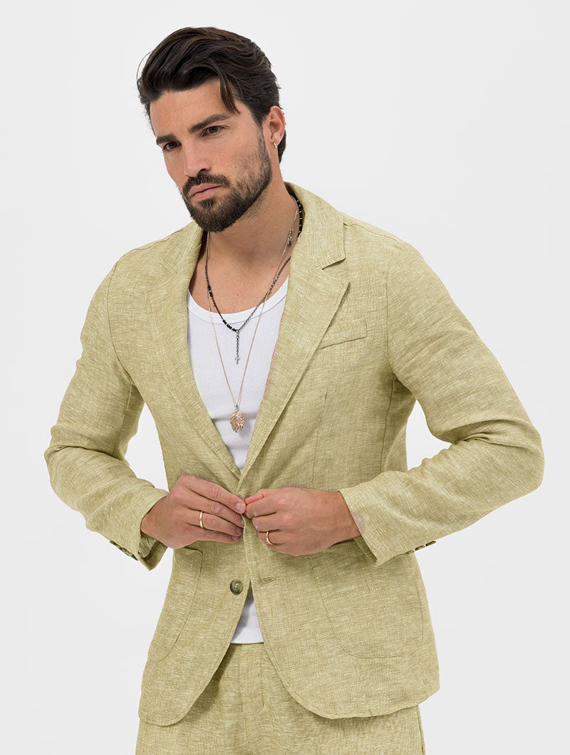 FEDRO SINGLE BREASTED BLAZER IN GREEN