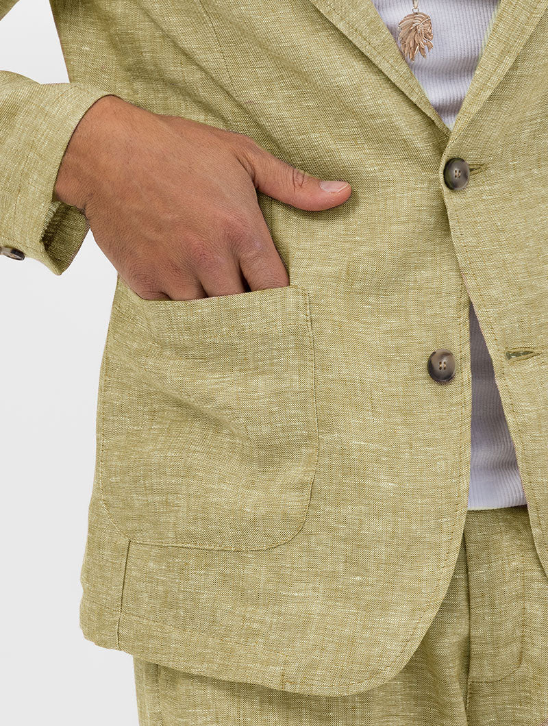 FEDRO SINGLE BREASTED BLAZER IN GREEN