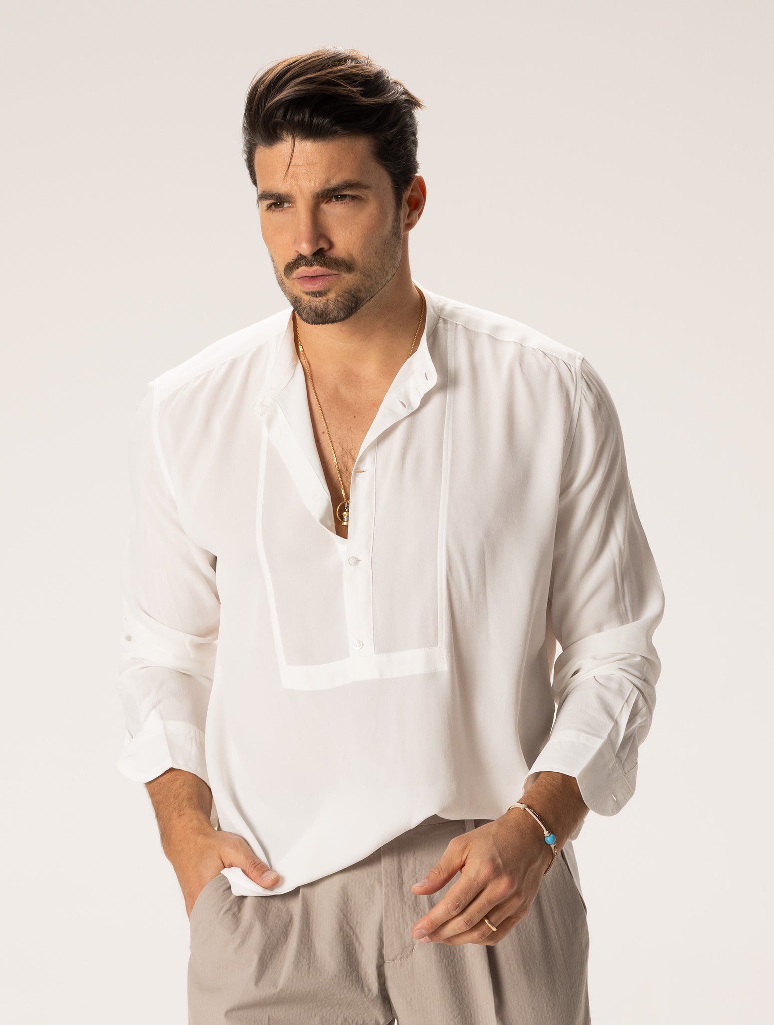 MASAKI  CAMISA CASUAL BLANCA