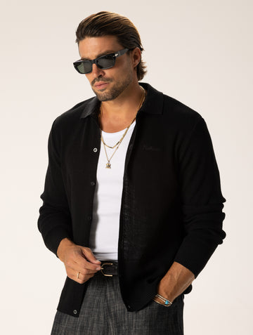 HIDEKI KNITTED SHIRT IN BLACK