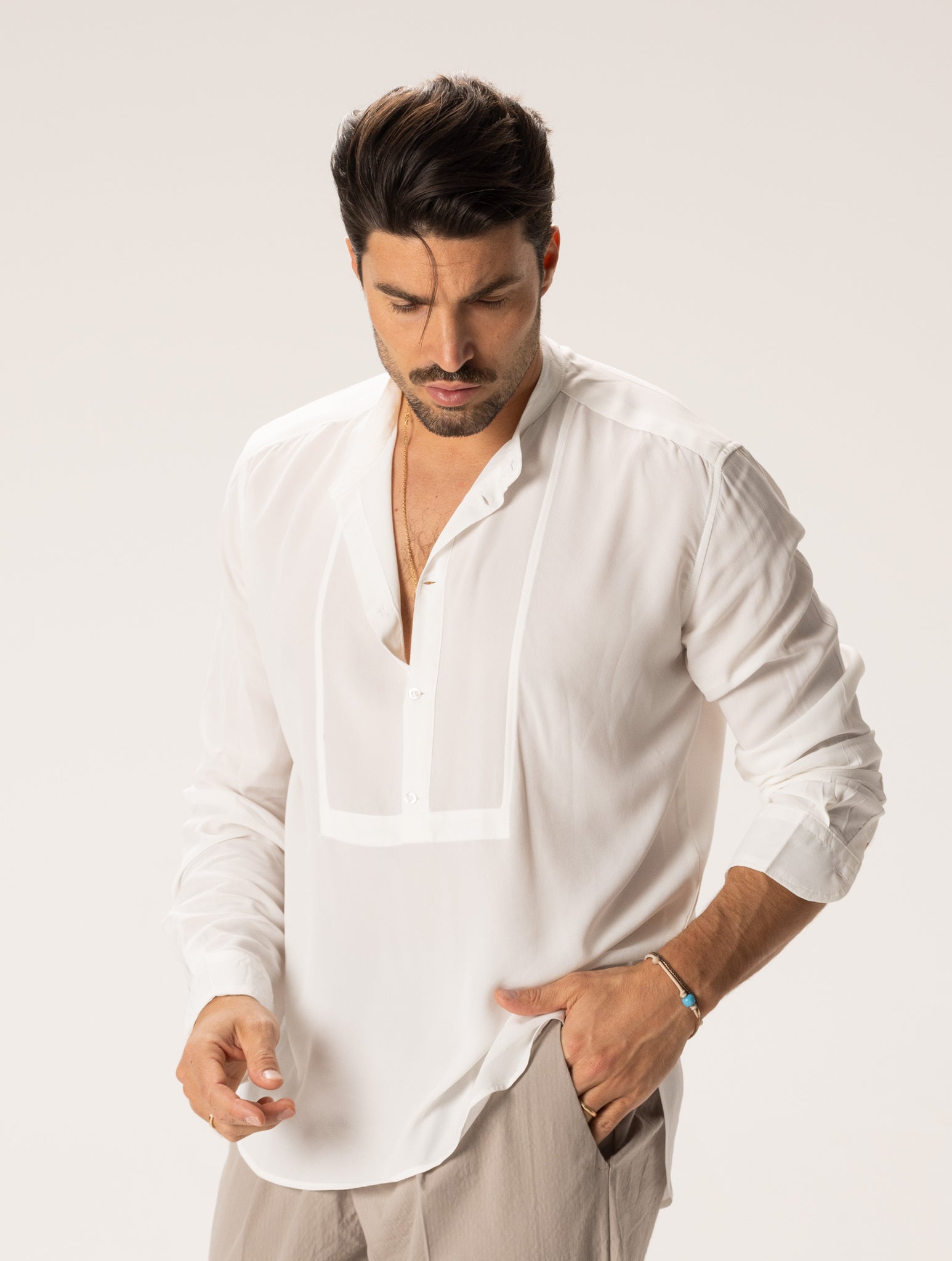 MASAKI  CAMISA CASUAL BLANCA