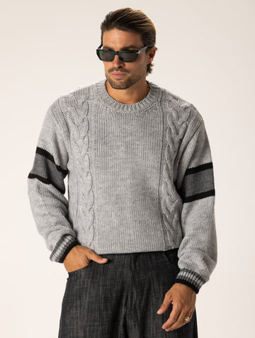 HARDY JERSEY DE CUELLO REDONDO EN GRIS